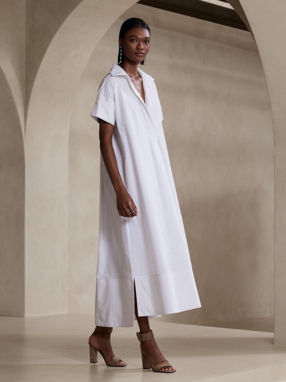 Banana Republic Rhyah Poplin Maxi Dress 594733 size M/L